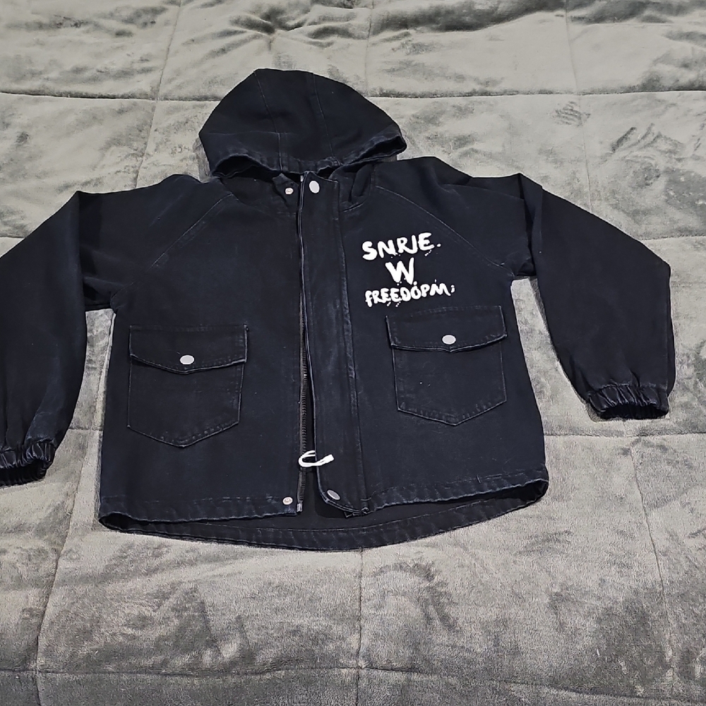 Kids Black Jacket with Hood
